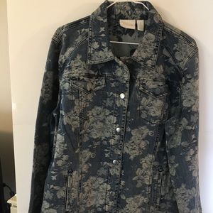 Chico’s women’s jean floral jacket size 3